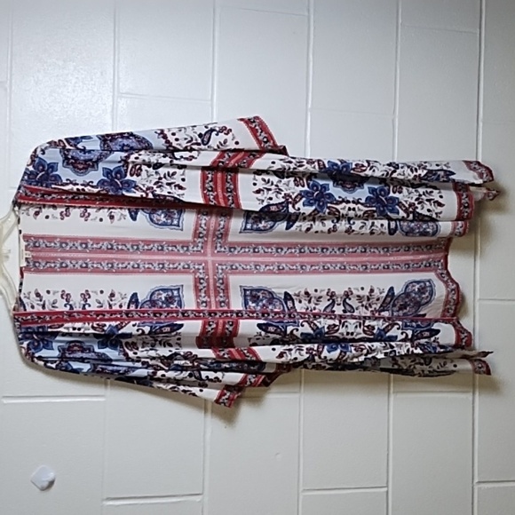 Maurices Print Open front Flowy Cardigan Cruise Coverup Side Slits - Picture 12 of 12